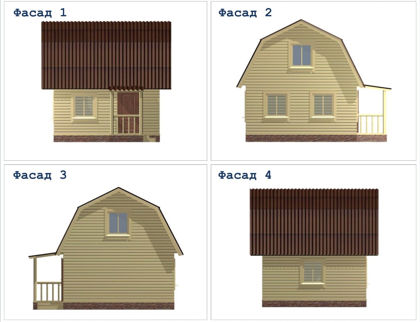 Фасад дачного дома из бруса 5 на 5