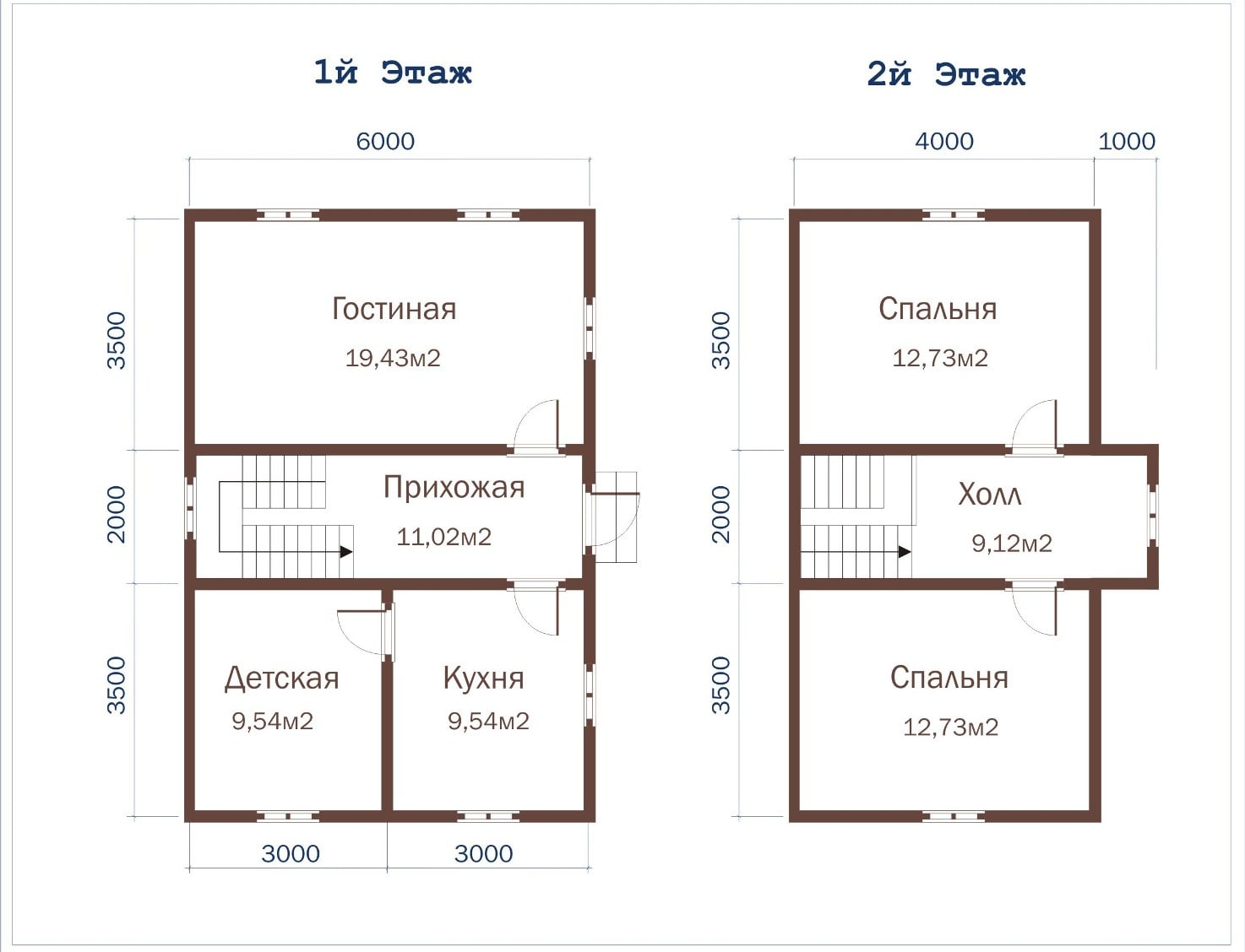 Планировка семейного гнездышка из бруса6 на 9