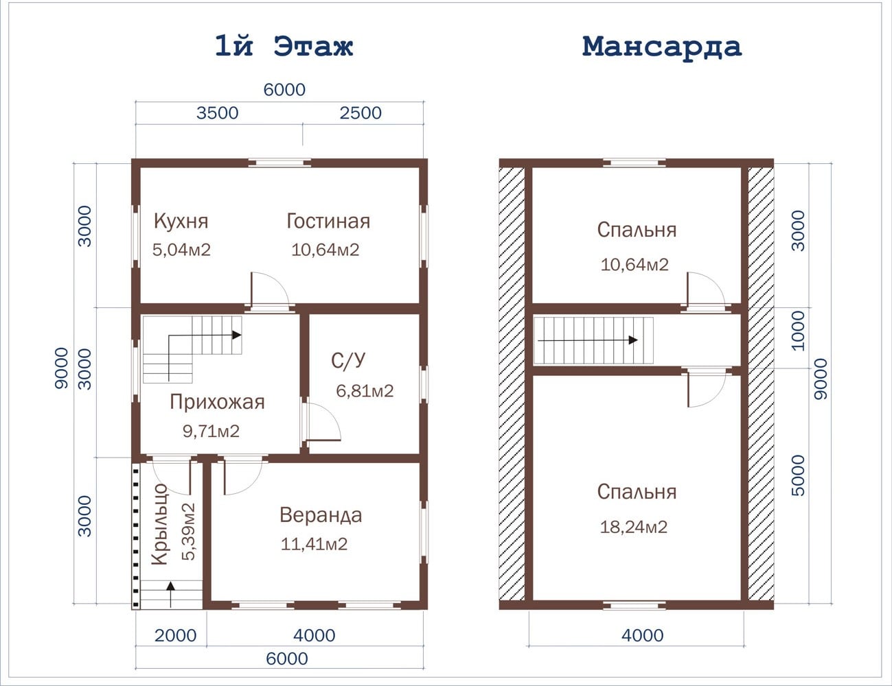 Дом 6х10 двухэтажный планировка