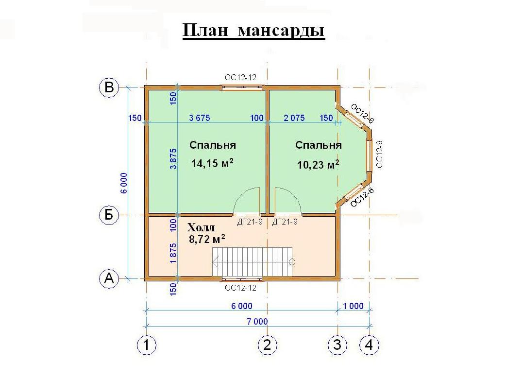 План мансардного этажа викторианского коттеджа