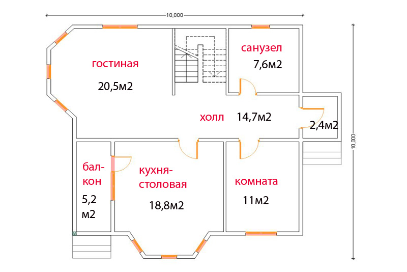 План первого этажа