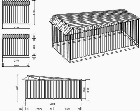 Схема строительства гаража из профнастила