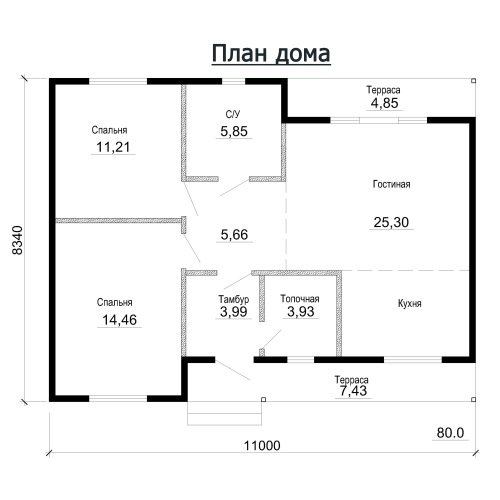 План дома 80 квадратов одноэтажный