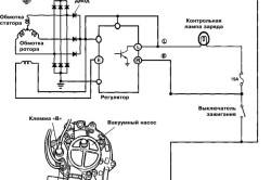 Схема подключения генератора и расположение его контактных клемм (дизельные модели)