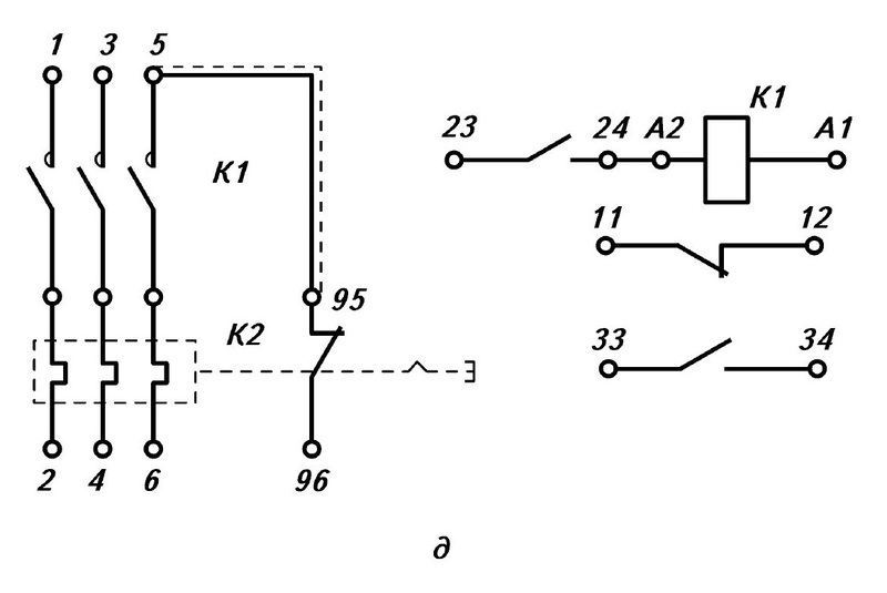 Схема электромагнитного пускателя