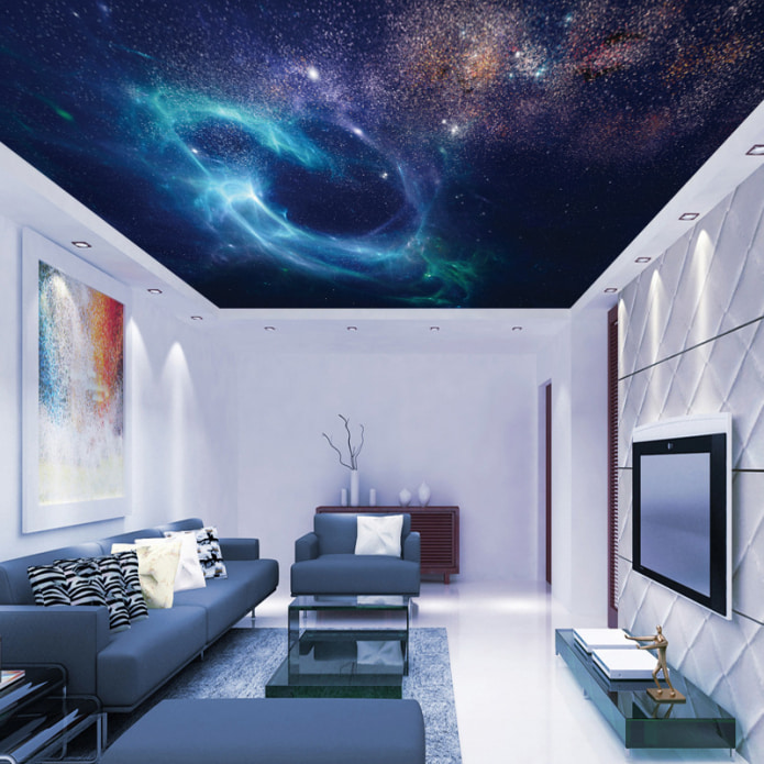 изображение галактике на потолке