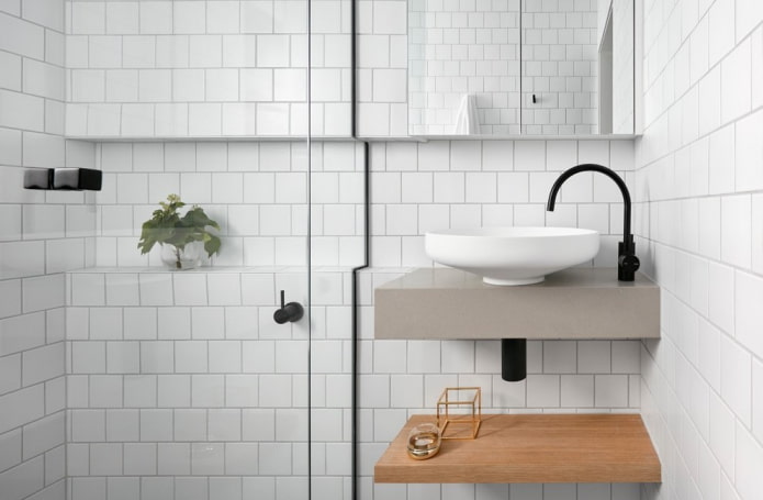 сантехника в интерьере ванной в скандинавской стилистике