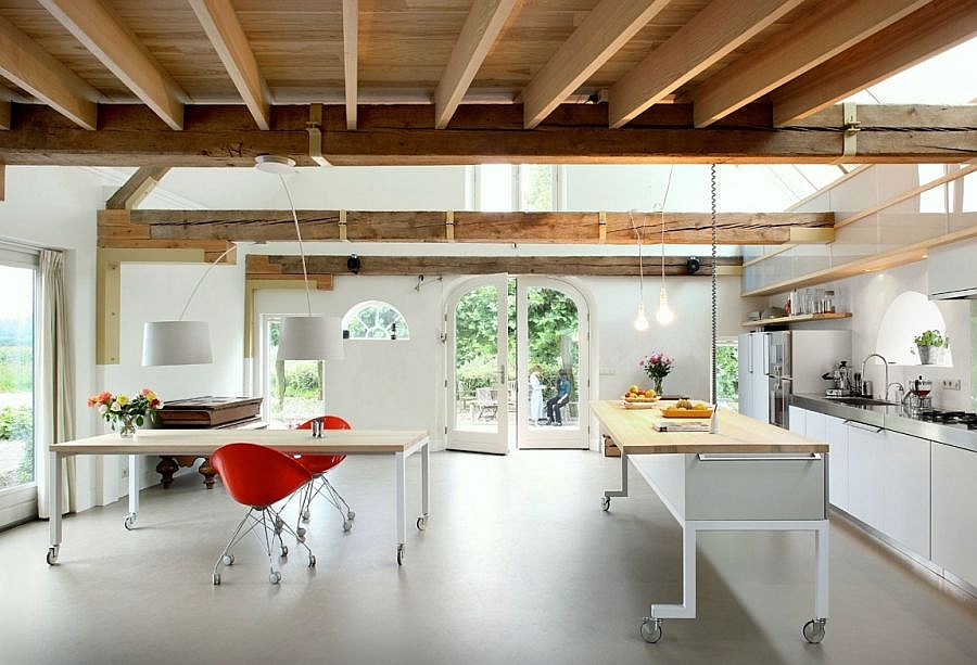 Дизайн интерьера кухни и столовой
