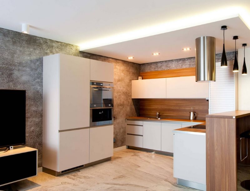 Кухонный гарнитур в светлых тонах в современном стиле фото дизайн