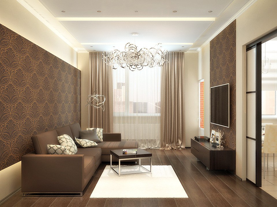 Дизайн комнаты с гостиной