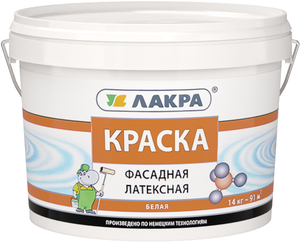 Краска фасадная латексная ЛАКРА белая