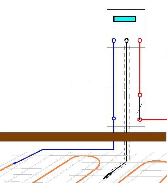 Схема подключения терморегулятора теплого пола