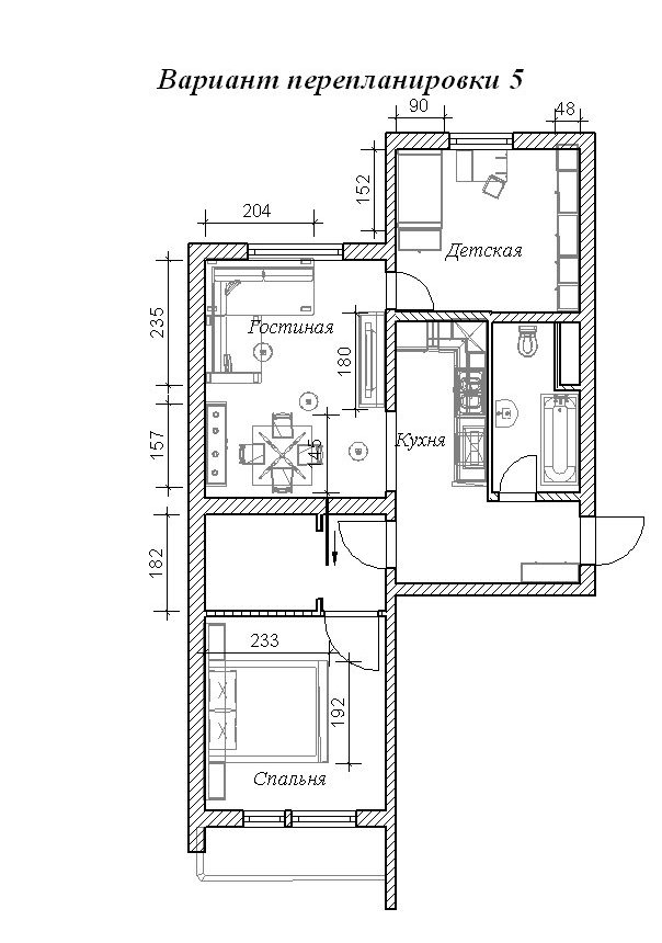 План квартиры п44 двушка