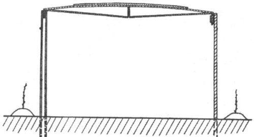 Схема шатровой горизонтальной шпалеры для выращивания винограда в полевых условиях