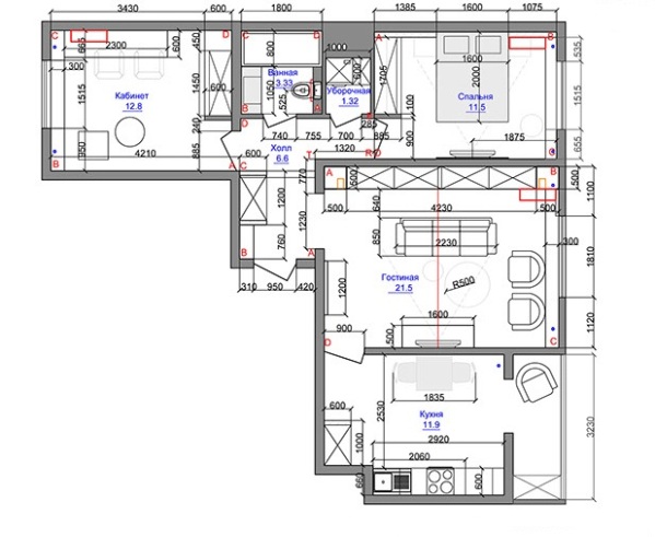фото планировки трехкомнатной квартиры