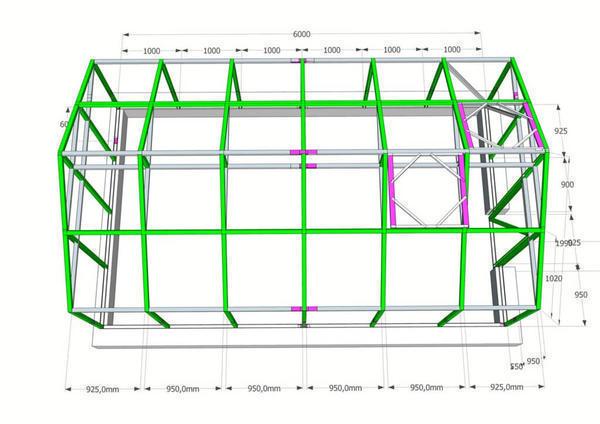 Схема теплицы из металлопрофиля
