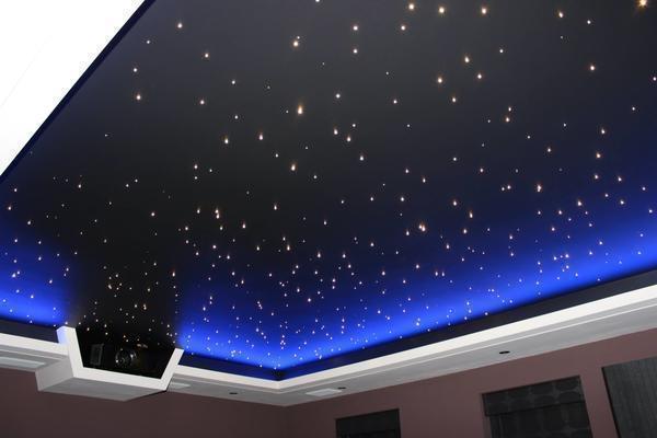 Натяжные потолки с имитацией звездного неба - одни из самых стильных и изысканных видов потолочных конструкций