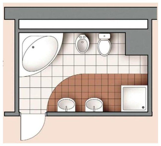 План большой ванной комнаты
