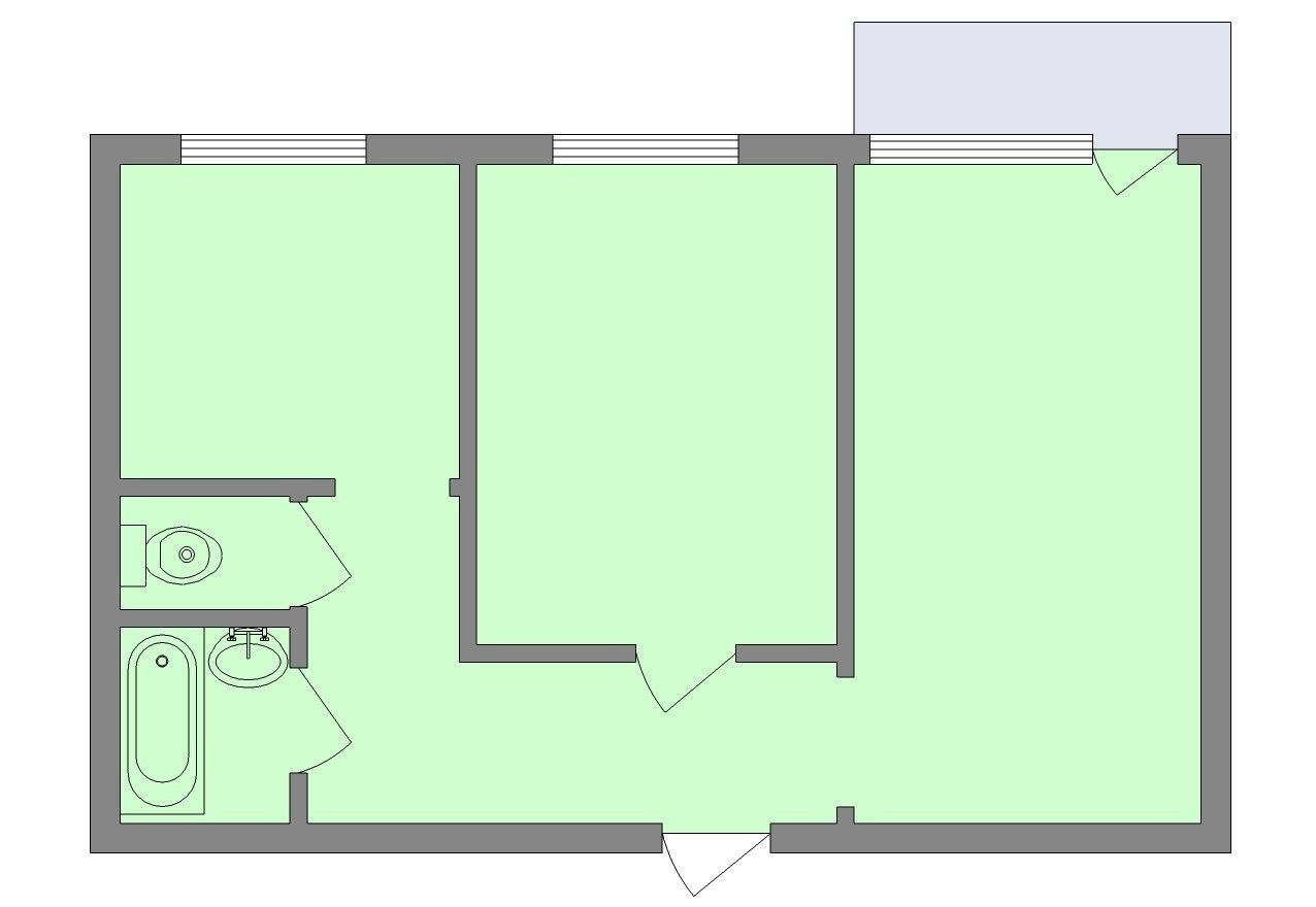 Планировка уп 2-комнатная 54 кв