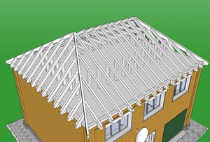 Как устанвоить стропила четырехскатной крыши