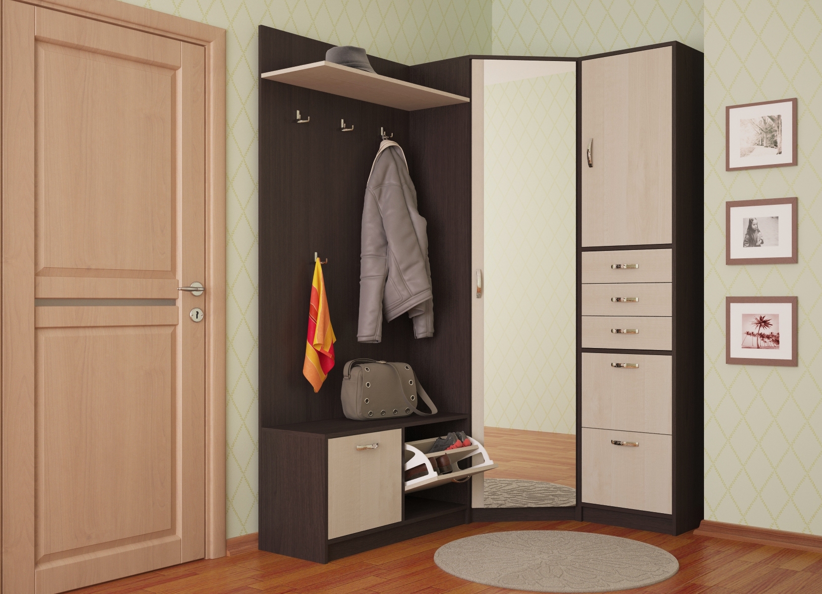 Маленький шкаф в прихожую для верхней одежды