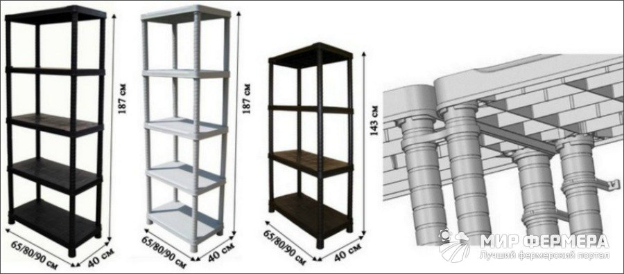 Пластиковые стеллажи для погреба