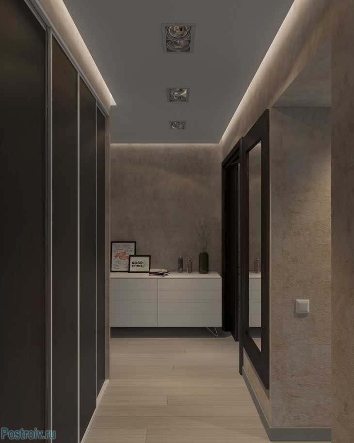 Дизайн узкого коридора в двухкомнатной квартире - Фото