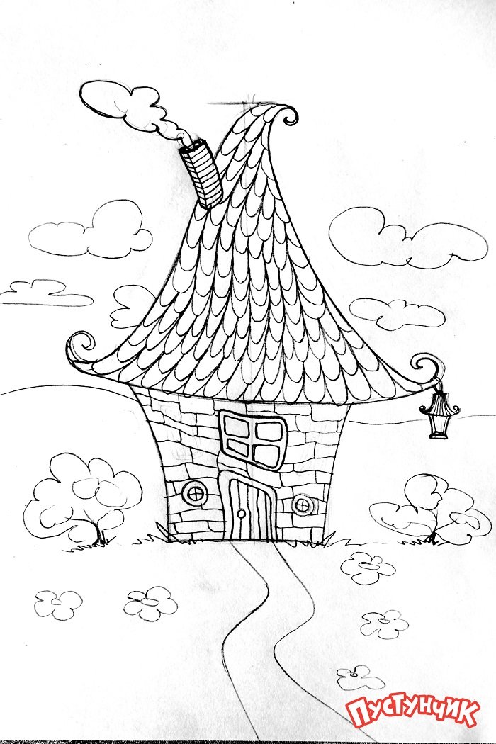 Как нарисовать сказочный дом - фото 5