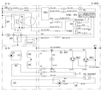 Схема электрическая генератора Hyndai HY7000LE