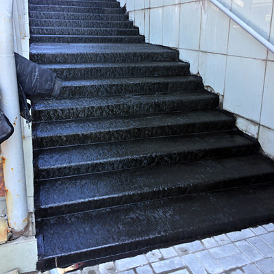Замена тротуарной плитки уличных лестниц на ступени C3