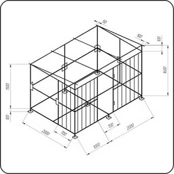 Чертеж вольера